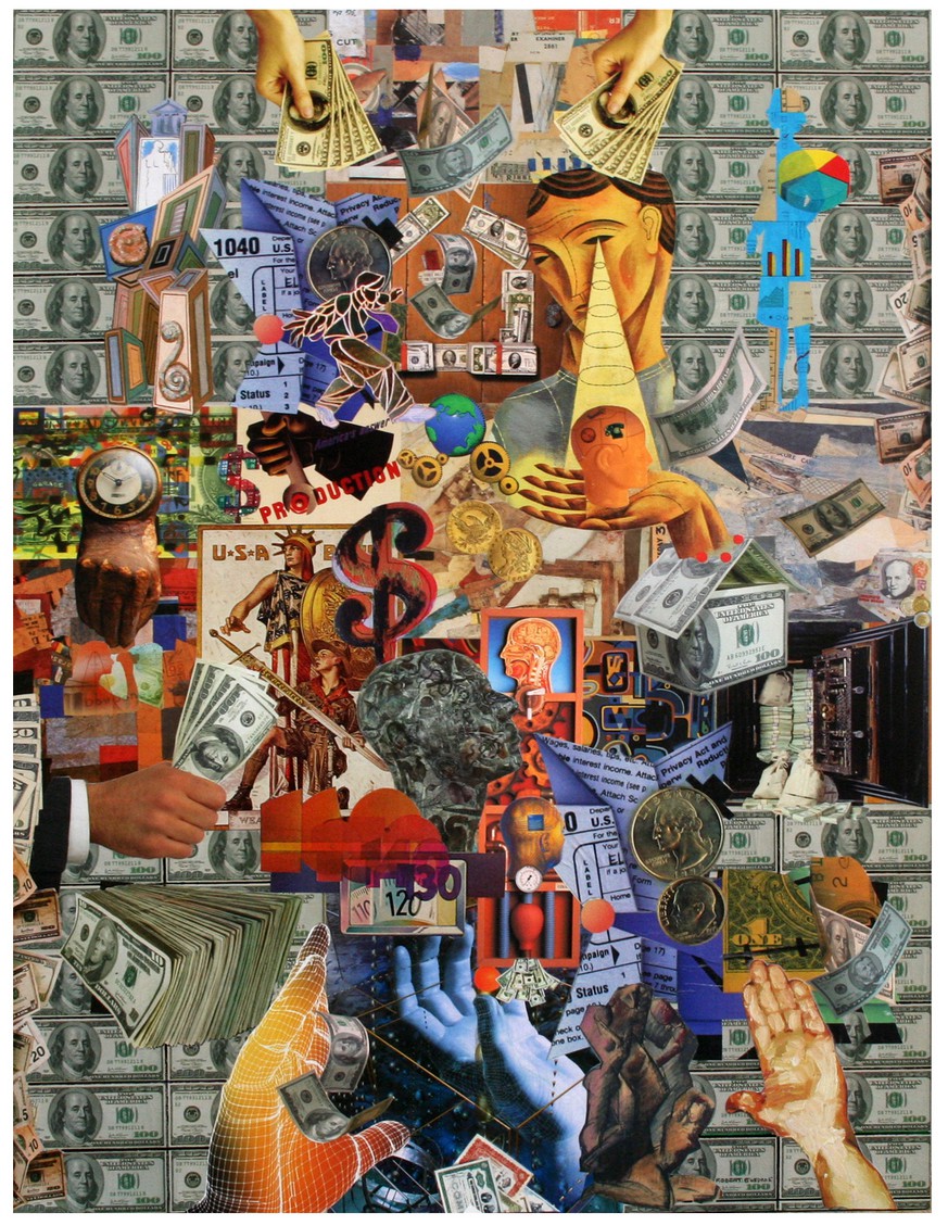Robert Swedroe, Changing Hands (2008), Mixed Media on Board, 24" x 32"