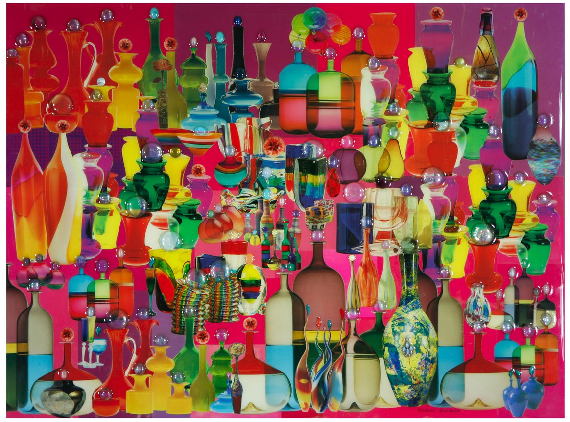 Robert Swedroe, Bottled Up (2008), Mixed Media on Board, 23" x 24"
