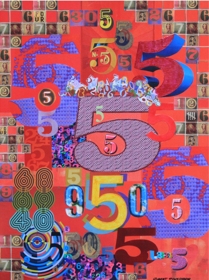 Robert Swedroe, Five (2009), Mixed Media on Board, 24" x 32"