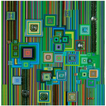 Robert Swedroe, Cyber Spectrum (2010), Mixed Media on Board, 24" x 24"