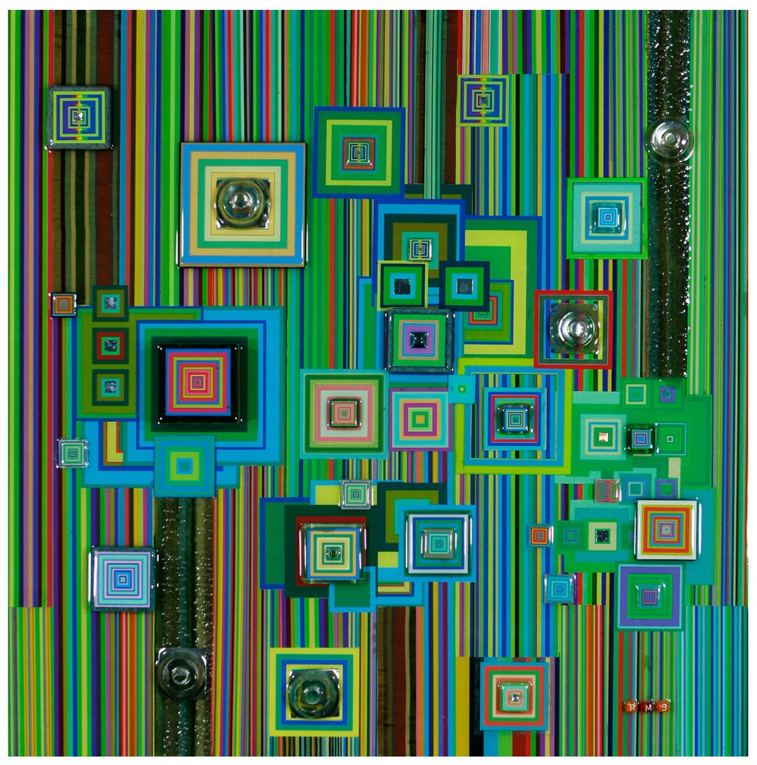 Robert Swedroe, Cyber Spectrum (2010), Mixed Media on Board, 24" x 24"