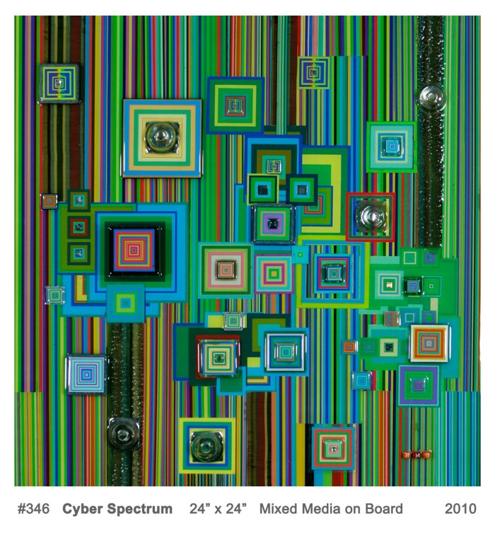 Robert Swedroe, Cyber Spectrum (2010), Mixed Media on Board, 24" x 24"