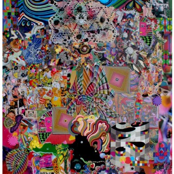 Robert Swedroe, Dog Dreams (2007), Mixed Media on Board, 24" x 32"