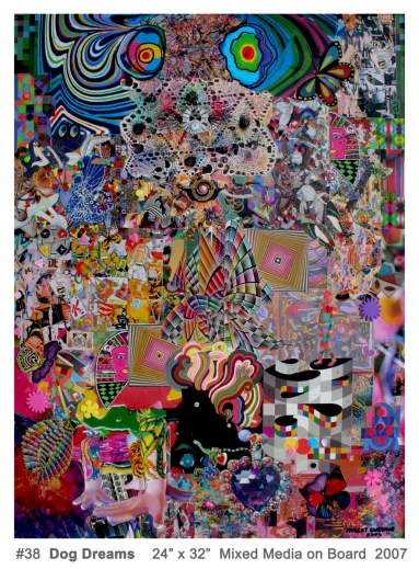 Robert Swedroe, Dog Dreams (2007), Mixed Media on Board, 24" x 32"