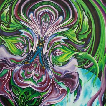 Evie Zimmer, Bloom, Oil on Canvas 40" x 30", 2014