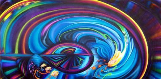 Evie Zimmer, Joule, Oil on Canvas, 48 × 96 in.