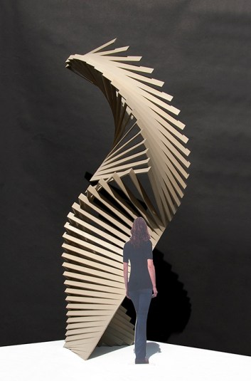 Robert Winkler, In Deep (current work in progress), Steel, urethane protective coating, Woodfield Southpark, Charlotte, NC, Completed dimensions: 18’H x 4’ x 6’