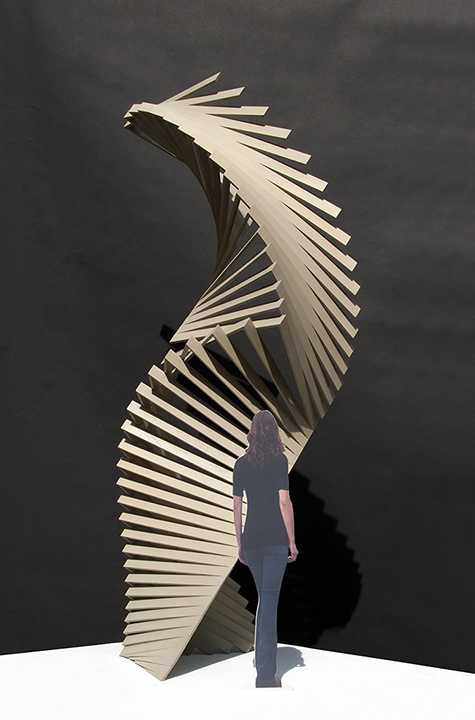 Robert Winkler, In Deep (current work in progress), Steel, urethane protective coating, Woodfield Southpark, Charlotte, NC, Completed dimensions: 18’H x 4’ x 6’