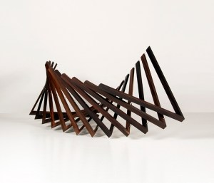 Robert Winkler, Looking Through, Brazilian rosewood, glass, tung oil  18” x 18” x 44”