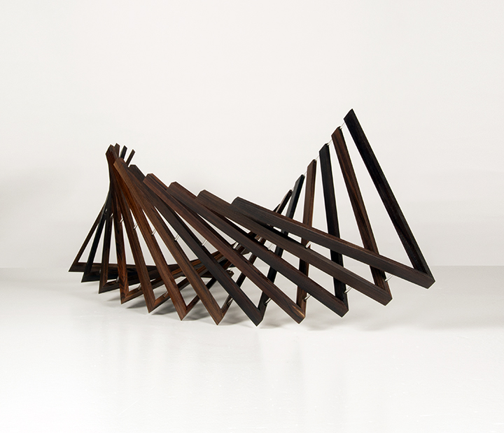 Robert Winkler, Looking Through, Brazilian rosewood, glass, tung oil 18” x 18” x 44”