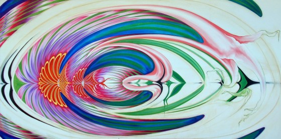 Evie Zimmer, Sweet Spectrum, Oil on Canvas 48 × 96 in 121.9 × 243.8 cm